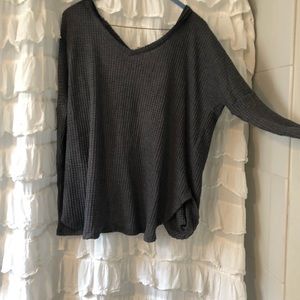 Forever 21 gray waffle knit top